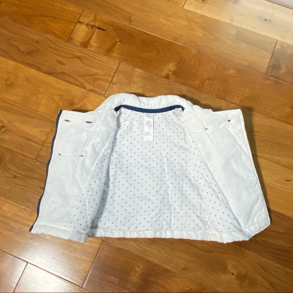 Little Me White Eyelet Zip Up Jacket 24M Cozy Cotton Baby Toddler